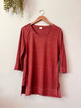 Poetry Washed Brick Red 3/4 Sleeve Tunic top size 8